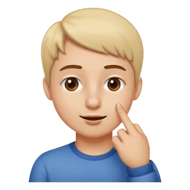 Create an emoji of a person making the gesture of placing a finger on their nose, with a playful or thoughtful expression. sticker