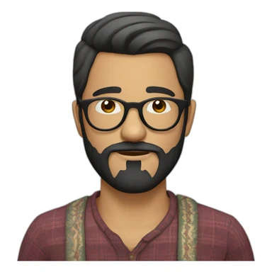 hipster mexican with beard, glasses and short hair sticker