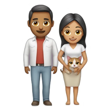 Pareja de mujeres con un gato sticker