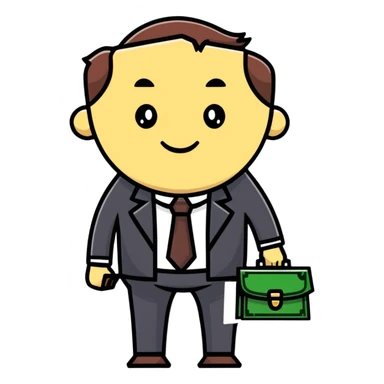 business person with briefcase full of money sticker