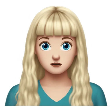 Claire Devlin Derry girls Long blonde hair with bangs/fringe, blue eyes looks scared sticker