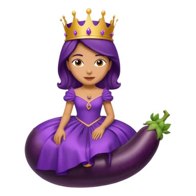 Queen on eggplant sticker
