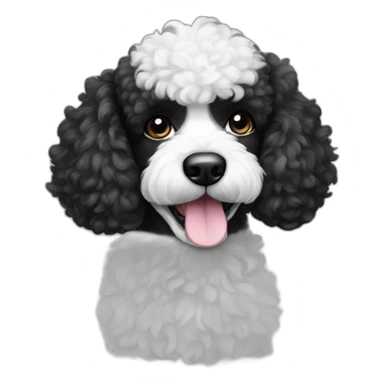 Mini black and white poodle sticker