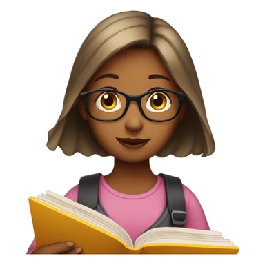 Girl reading book sticker