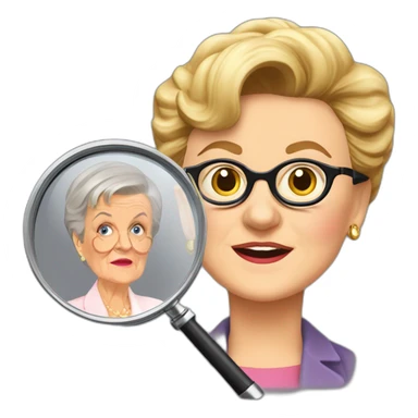 jessica fletcher and jessica fletcher coming out of a magnifying glass sticker