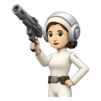 leia with blaster sticker