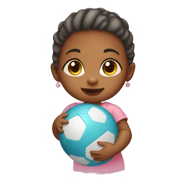 Baby girl holding a ball sticker