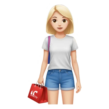 Girl shopping at Costco and show legs sticker