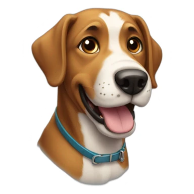 a dog looking up really happy sticker