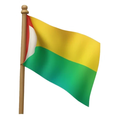 Flag with three colours blue green then yellow and in the middle this letter ⵣ in red sticker