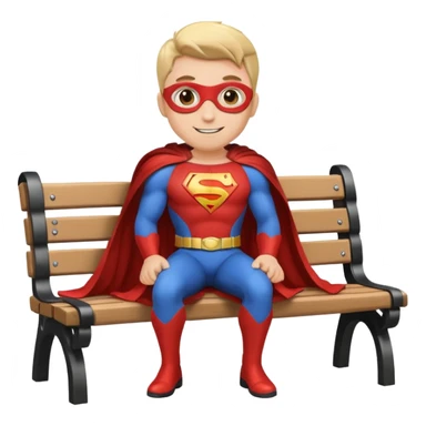 superhero relaxing on a park bench sticker