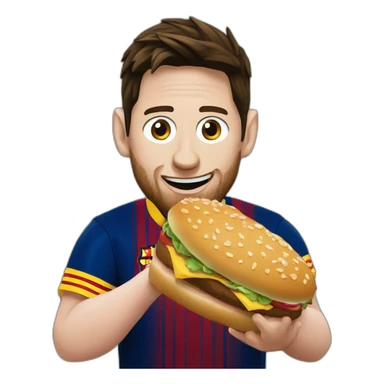 Messi qui mange un MacDo sticker