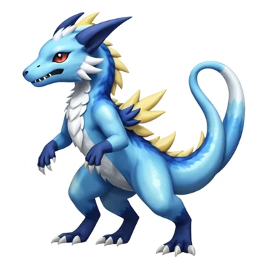 White glossy soft silky furry iridescent Salandit-Zeraora-Absol-Shinx-fusion-hybrid, full body sticker