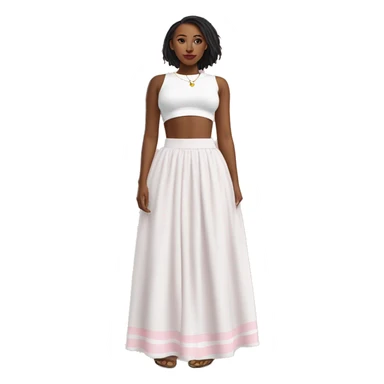white with soft pink accents Maxi skirt sticker