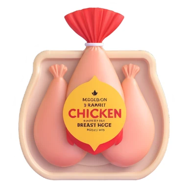 raw chicken breast with packaging sticker