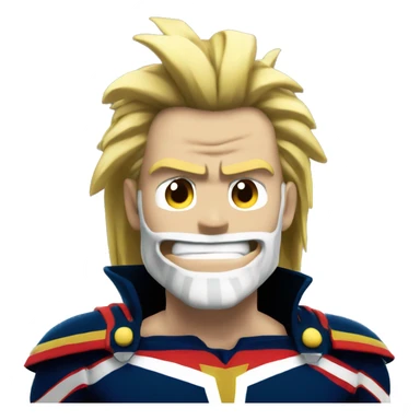 Allmight sans cheuve avec barbe noir sticker