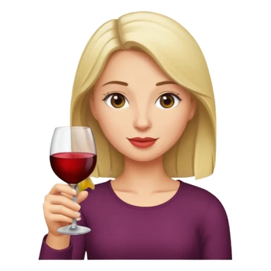 girl drinking wine sticker
