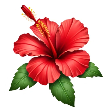 single red Hawaiian hibiscus, straight stem sticker