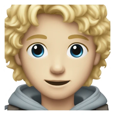 A 13 year old english boy with blond hair blue eyes and light skin sticker