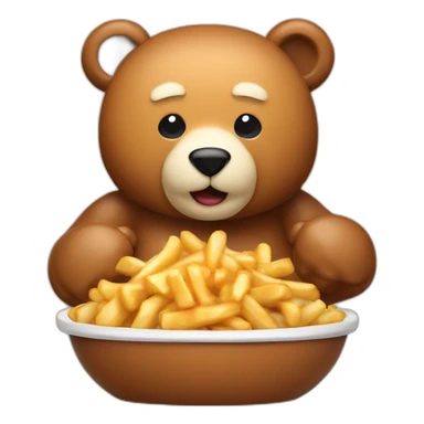 Poutine on a bear sticker