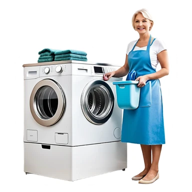 Eine Frau steckt bis zum Bauch in einer Waschmaschine fest und nur die Beine gucken raus und zwei schwarze männer ziehen an ihren Beinen um sie raus zu holen  sticker