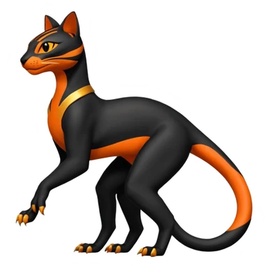 Salandit-Litten-Bastet-Fakémon-hybrid-creature (full body)  sticker