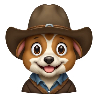 toothless hillbilly dog wearing a stetson sticker