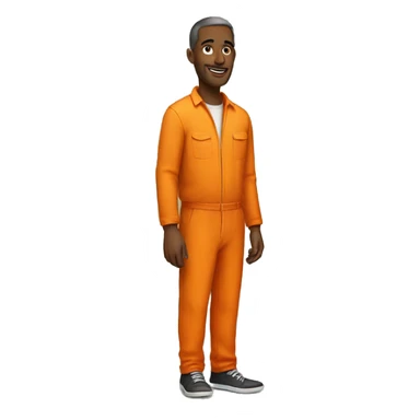 Tall man wearing a orange jumpsuit  sticker