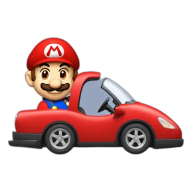 mario-is-driving-a-red-sport-car sticker