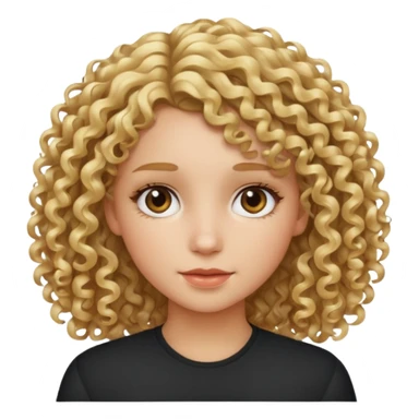 Girl with curly hair and blonde highlights sticker