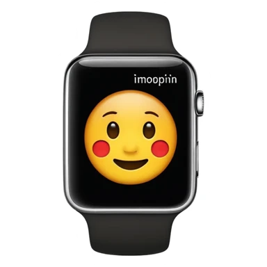 a black apple watch in the style of an ios emoji  sticker