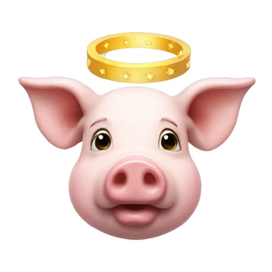 pig with halo over head sticker