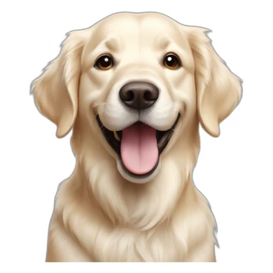 English cream retriever being super happy sticker