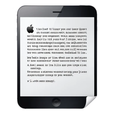 Sheet of paper with text sticker