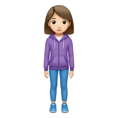 11 year old girl wearing ill fitting mid matched clothes sticker