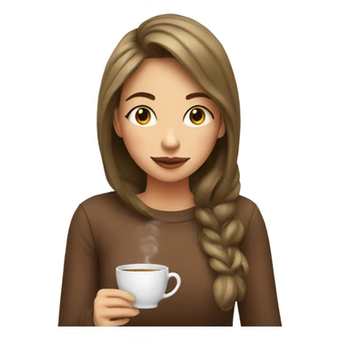 Girl sipping tea sticker