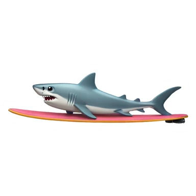 Shark on a surfboard  sticker