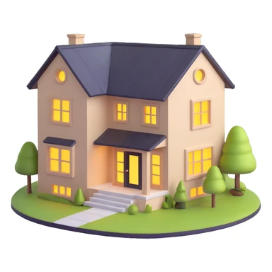 modern family home with a roof and windows sticker