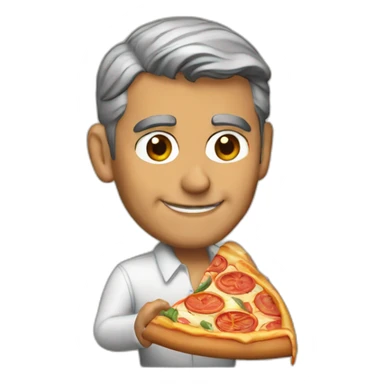 george clooney eating pizza sticker