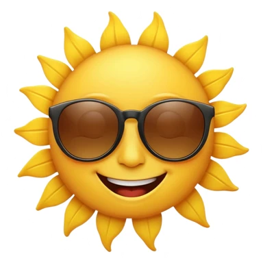 can i have an image of a yellow sun smilling with sun glasses on sticker