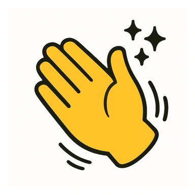yellow emoji for clapping reaction sticker