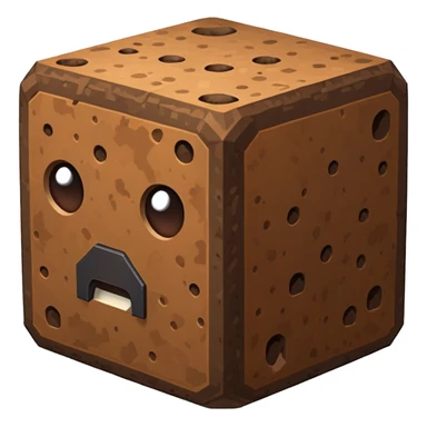 Klocek skaczącego dirtu z minecraft sticker