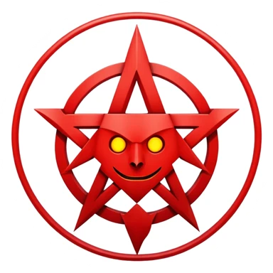Red Satanic pentagram sticker