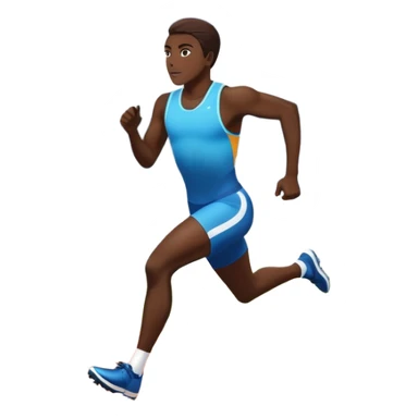 An icon featuring The background showcases a vibrant stadium with cheering fans, bright lights, and a clear sky. an athlete sprinting on a track, with powerful strides and determination. The athlete's motion is dynamic, emphasizing speed and competition. sticker