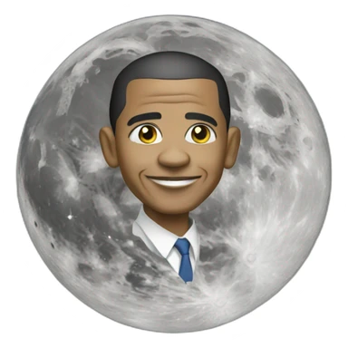 obama on the moon sticker