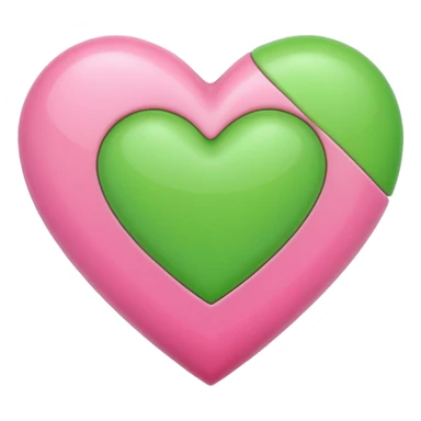 pink & green heart sticker