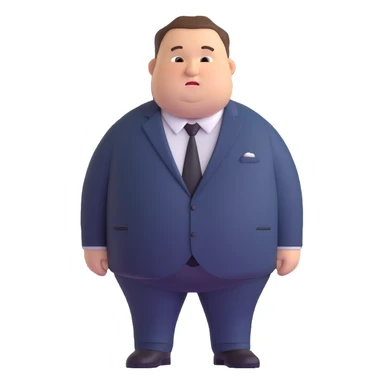 fat ugly man in business suit sticker