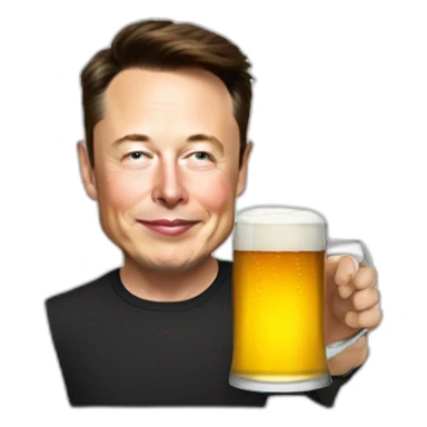 elon musk drink beer sticker