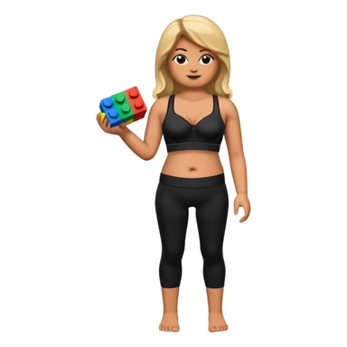 legging brassière noir gonflé ventre femme lego sticker