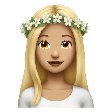 Blonde girl with flower crown  sticker